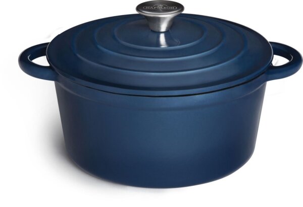 Napoleon Bräter aus Gusseisen, blau emailliert, Ø 23cm, 4L