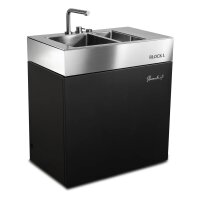 Flammkraft Block L Waschbecken #7 Elfenbeinschwarz