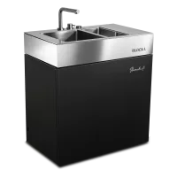 Flammkraft Block L Waschbecken #7 Elfenbeinschwarz