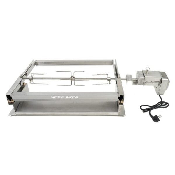 Merklinger Rotisserie 800 Basis inkl. Motor + Fleischklammer 2er Set