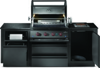 Napoleon Outdoor Küche Oasis Compact 106 Mattschwarz mit BIG32-1 Einbaugrill und Einbau SIZZLE ZONE