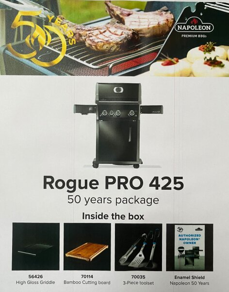 Napoleon 50 Jahre Angebot - Rogue® Pro 425, SIZZLE ZONE, schwarz inkl. Zubehörpaket