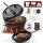 12 L ohne Füße Eingebrannter Dutch Oven Set – inkl. 2in1 Deckelheber + Untersetzer + Bürste + Pflegepaste + Rezeptbuch + Gebrauchsanweisung – Schmortopf Doppelfunktion  [für 10-16 Personen]