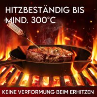 Eingebrannte Gusseisenpfanne 30cm – inkl. Ringreinige + Pflegepaste + Griffschutz aus echtem Leder + Rezeptbuch + Gebrauchsanweisung