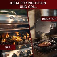 Eingebrannte Grillpfanne 30cm – inkl. Pflegepaste + Ringreiniger + Rezeptbuch + Gebrauchsanweisung