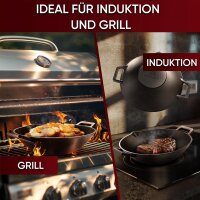 Eingebrannte Wok Pfanne 36cm –  inkl. Pflegepaste + Ringreiniger + Grillhandschuhe + Rezeptbuch + Gebrauchsanweisung