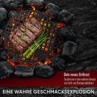 Eingebrannter Grillrost 20cm mit Beinen – inkl. Pflegepaste + Rezeptbuch + Gebrauchsanweisung