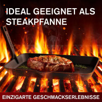 Eingebrannte Fajita-Pfanne mit Servierbrett aus Akazienholz – inkl. abnehmbarer Griff + Pflegepaste + Rezeptbuch + Gebrauchsanweisung