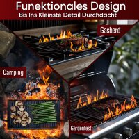 Eingebrannter Grillplatte mit Griffen, 33 cm – inkl. Pflegepaste + Rezeptbuch + Gebrauchsanweisung