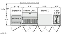Miele Dream4 Advance D - Grill, Oberhitzegrill, Kochfeld und Stauraum-Modulen.